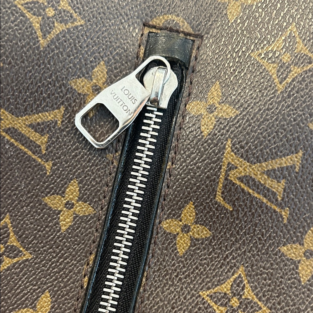 100% Authentic Louis Vuitton Brown Monogram Backpack with Black Leather Flap - Picture 5 of 15